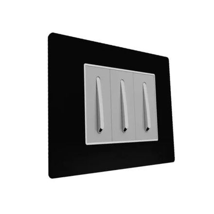 3 Switch Modular Plate, Black