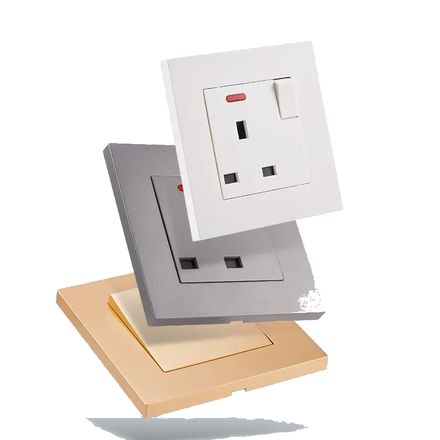 Modular Socket with Plate, 16 A, 3 Pin